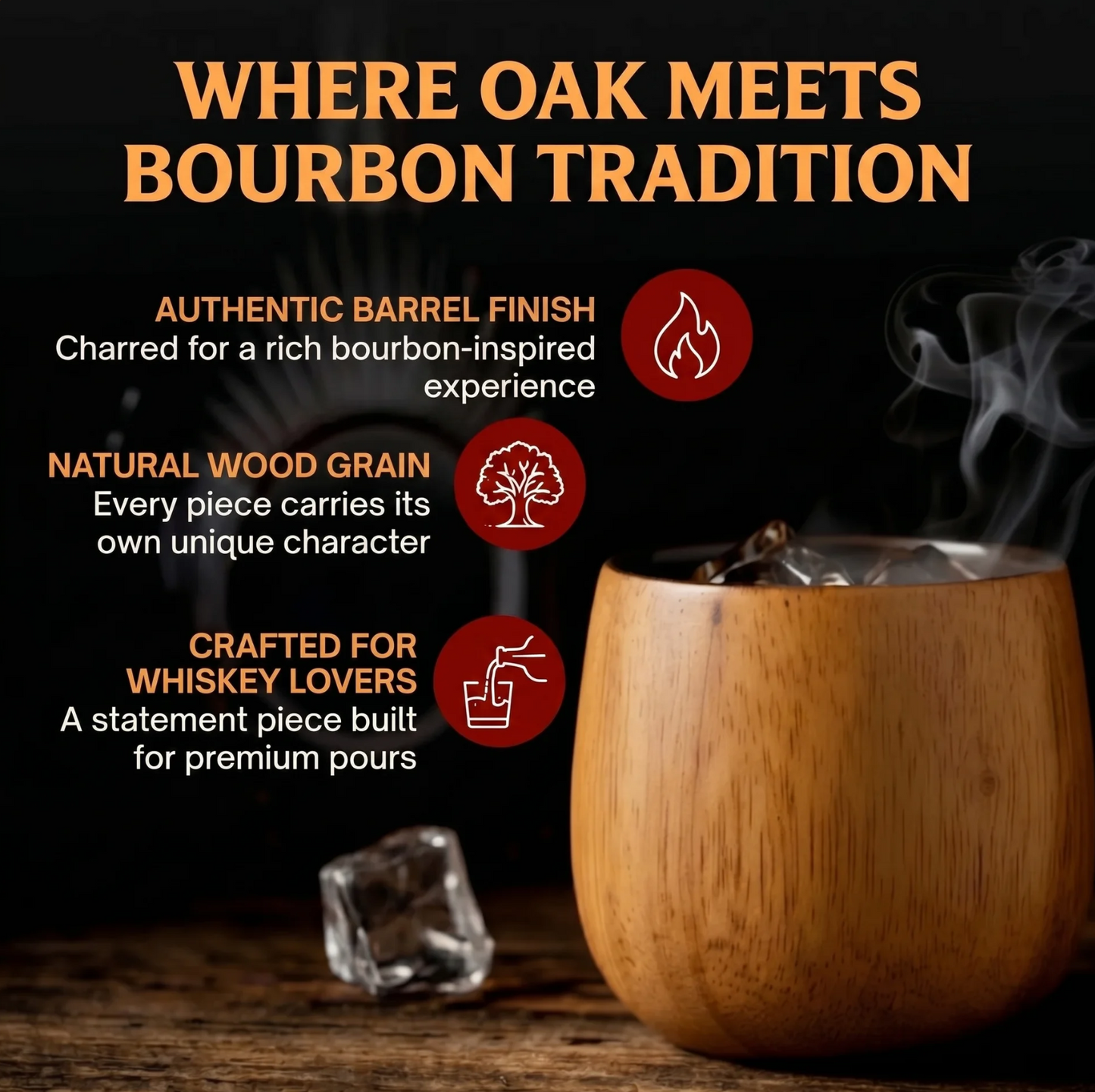 OakForge Charred Wooden Bourbon Glass™