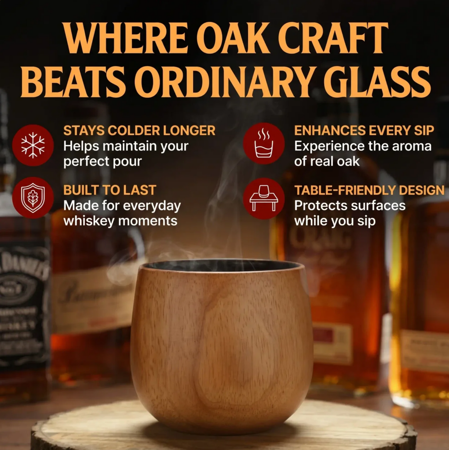 OakForge Charred Wooden Bourbon Glass™